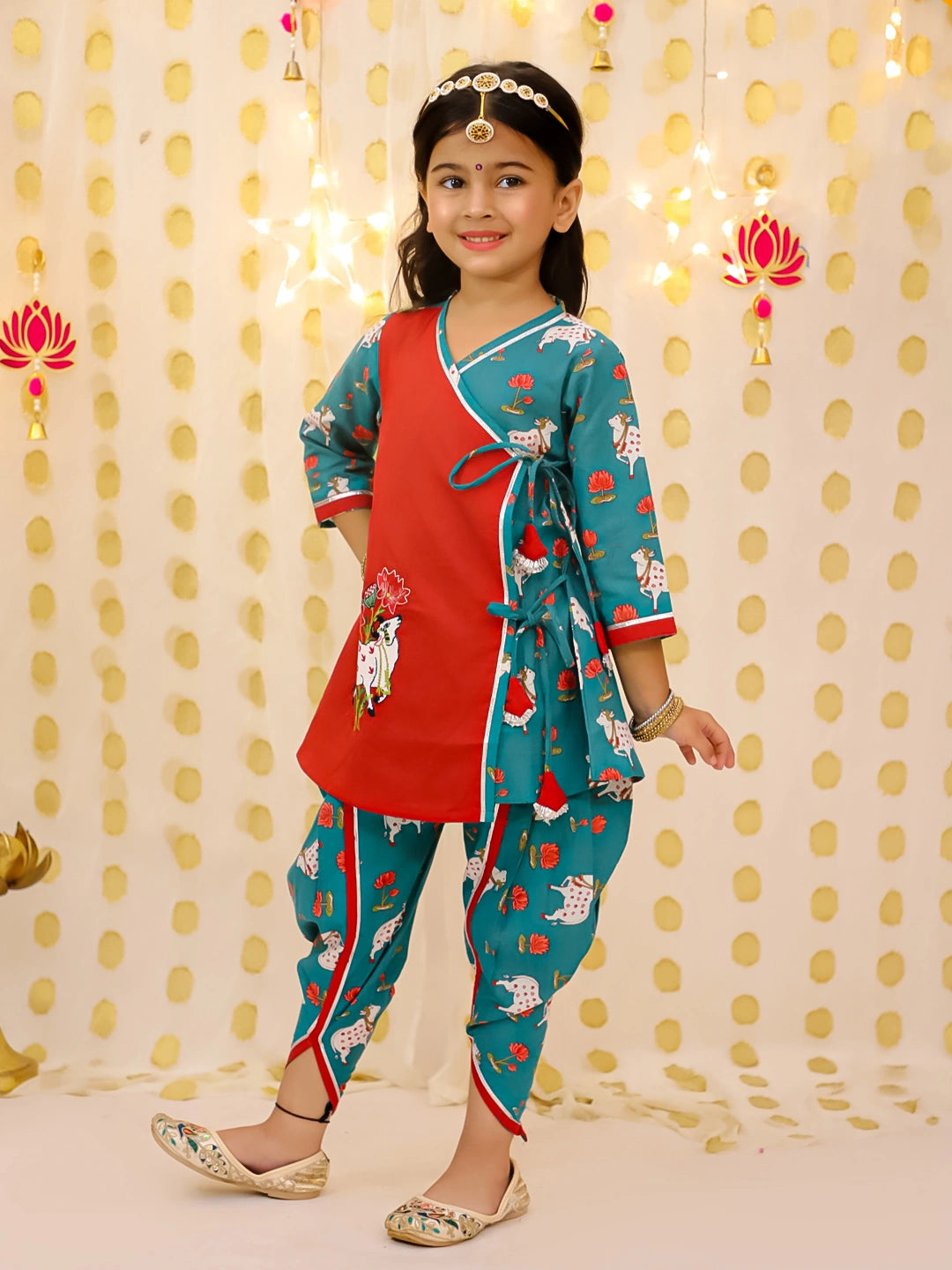 BownBee Pure Cotton Embroidered Ethnic suit set For Girls