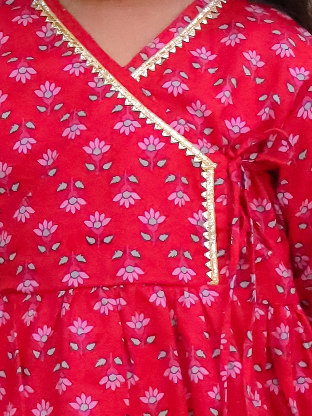 BownBee Pure Cotton Bandhni Kurti Dhoti &  Dhoti Kurta Sibling Set