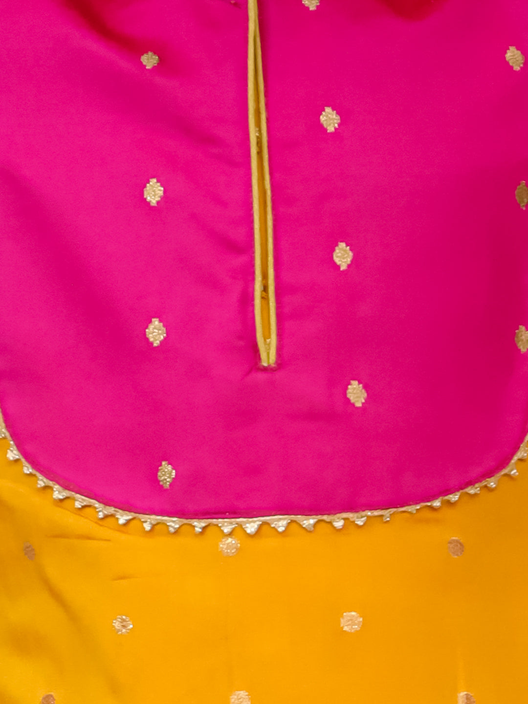 BownBee Festive Elbow sleeves Silk Suit With Dupatta Set For Girls - Orange