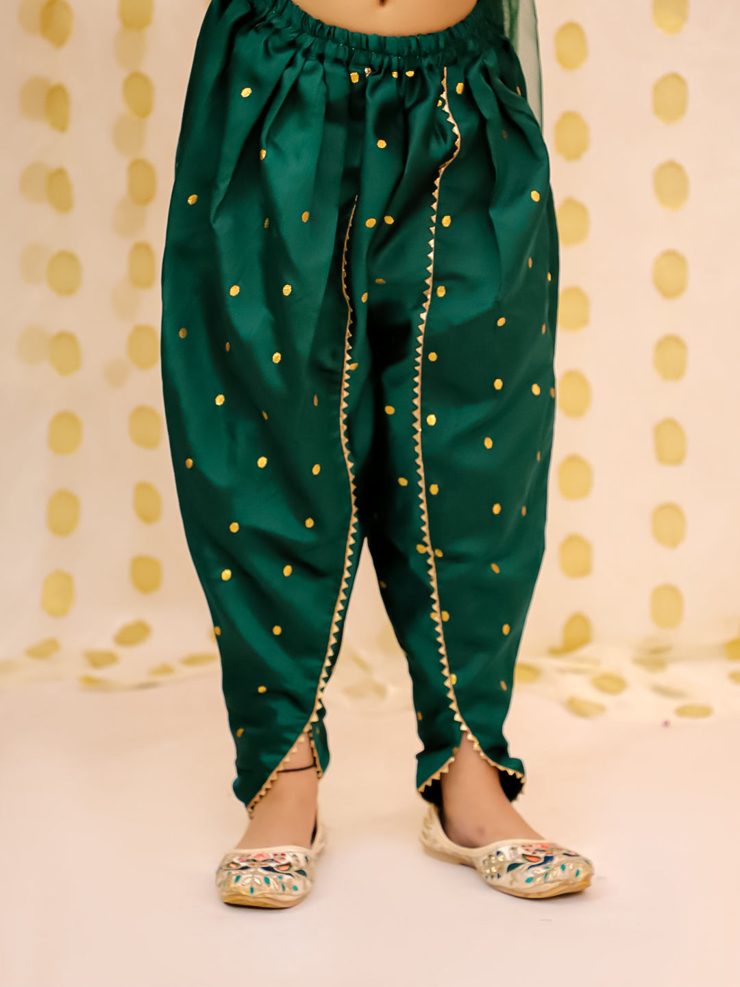 BownBee Festive Elbow sleeves Silk Suit With Dupatta Set For Girls - Red