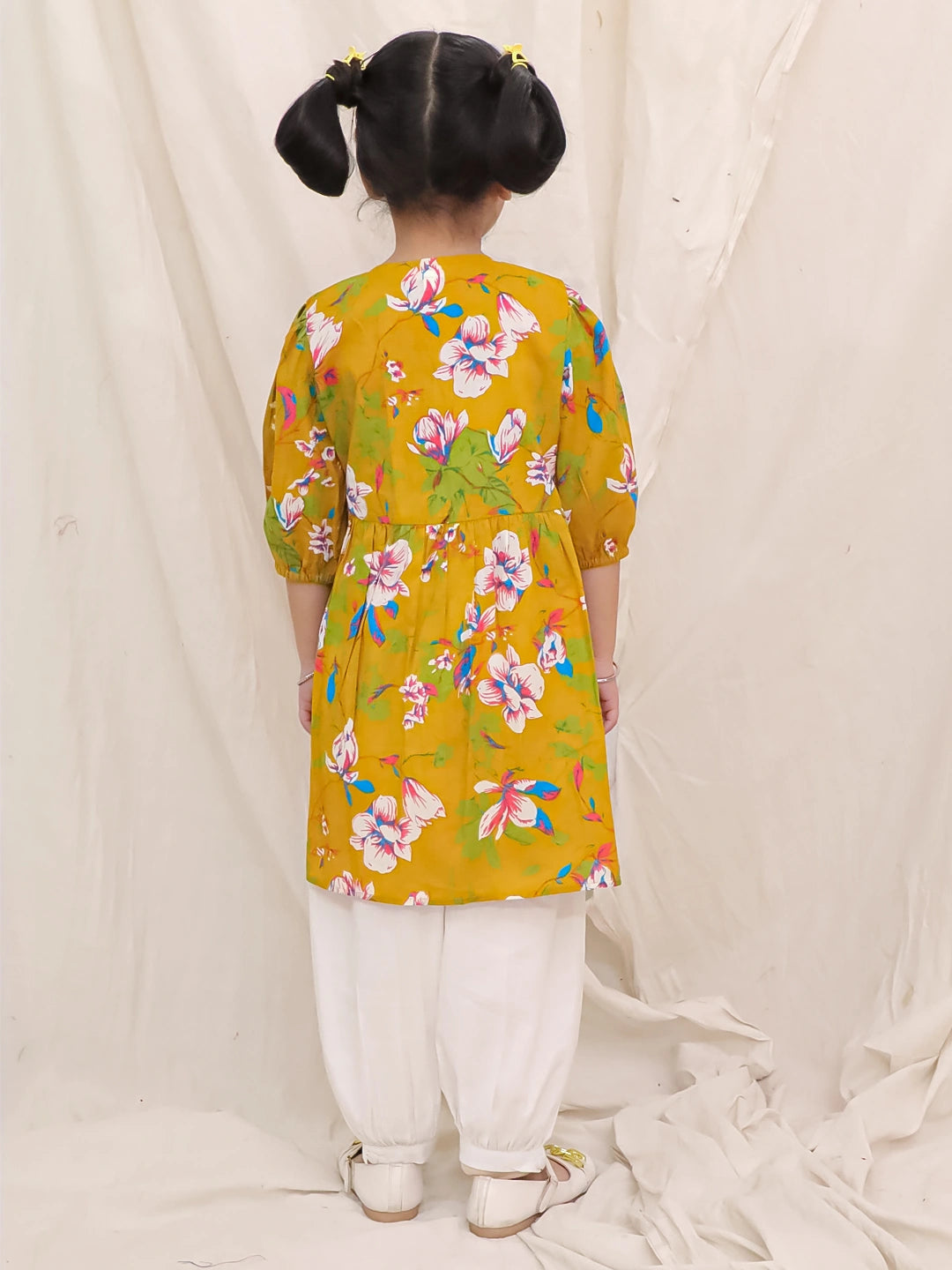 BownBee Pure Cotton Top With Harem Set For Girls- Maroon