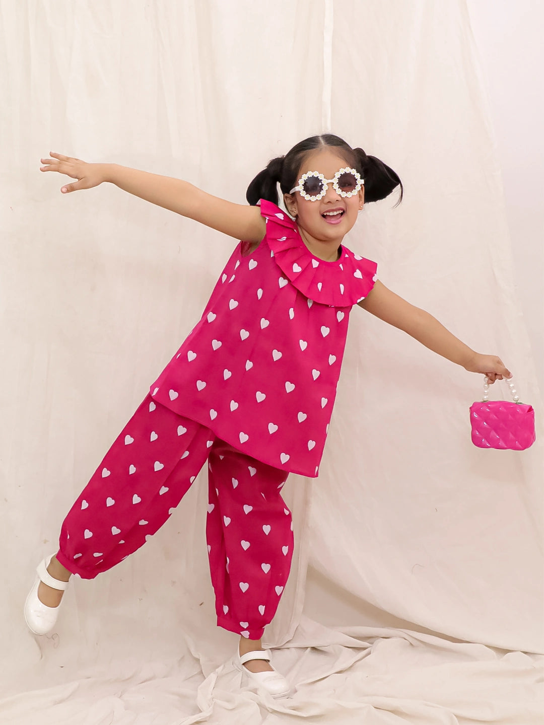 BownBee Pure Cotton Top With Harem Set For Girls- Yellow