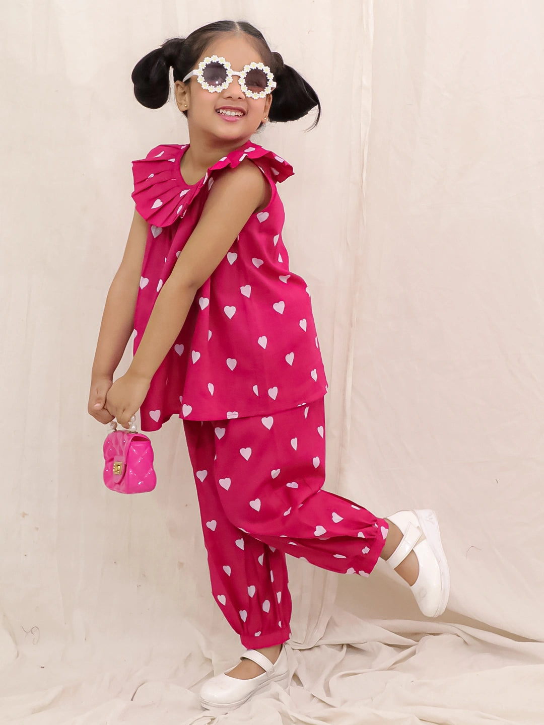 BownBee Pure Cotton Top With Harem Set For Girls- Yellow