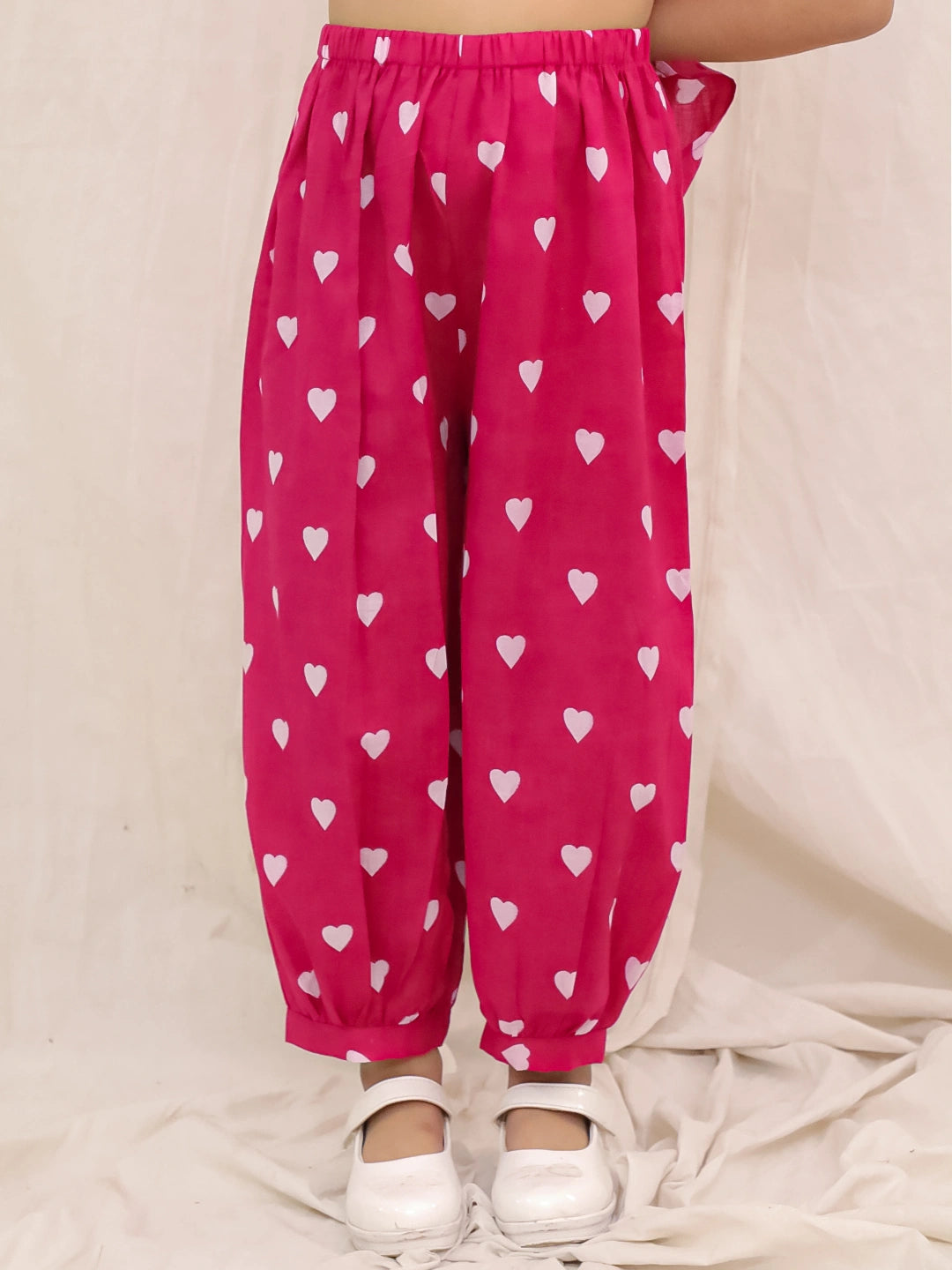 BownBee Pure Cotton Top With Harem Set For Girls- Yellow