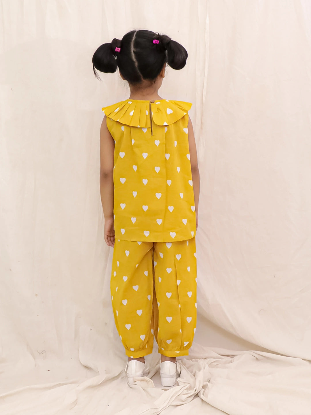 BownBee Pure Cotton Top With Harem Set For Girls- Yellow