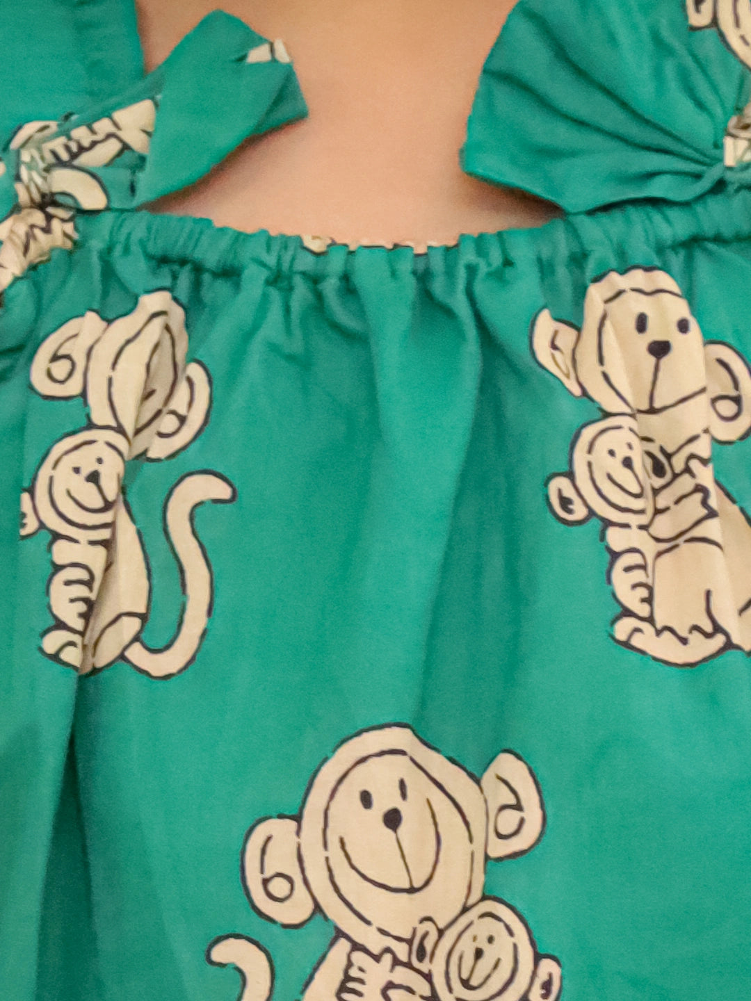 BownBee Pure Cotton Balloon Top And Shorts Set For Girls - Green