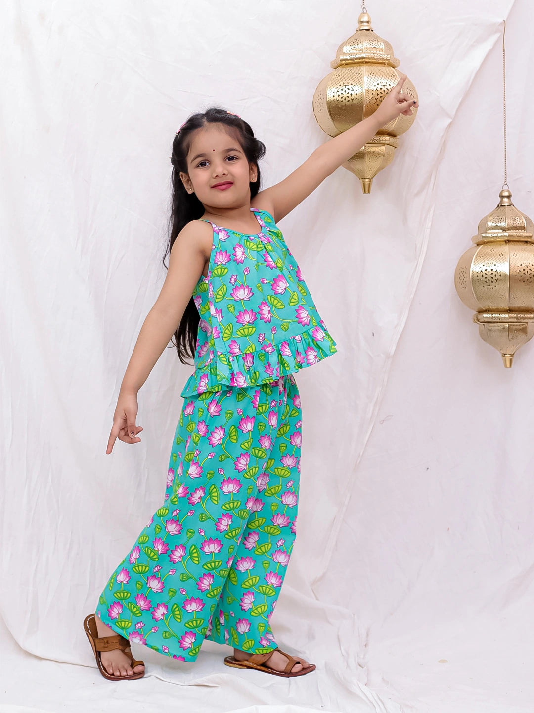 BownBee Pure Cotton Top With Palazzo Set For Girls
