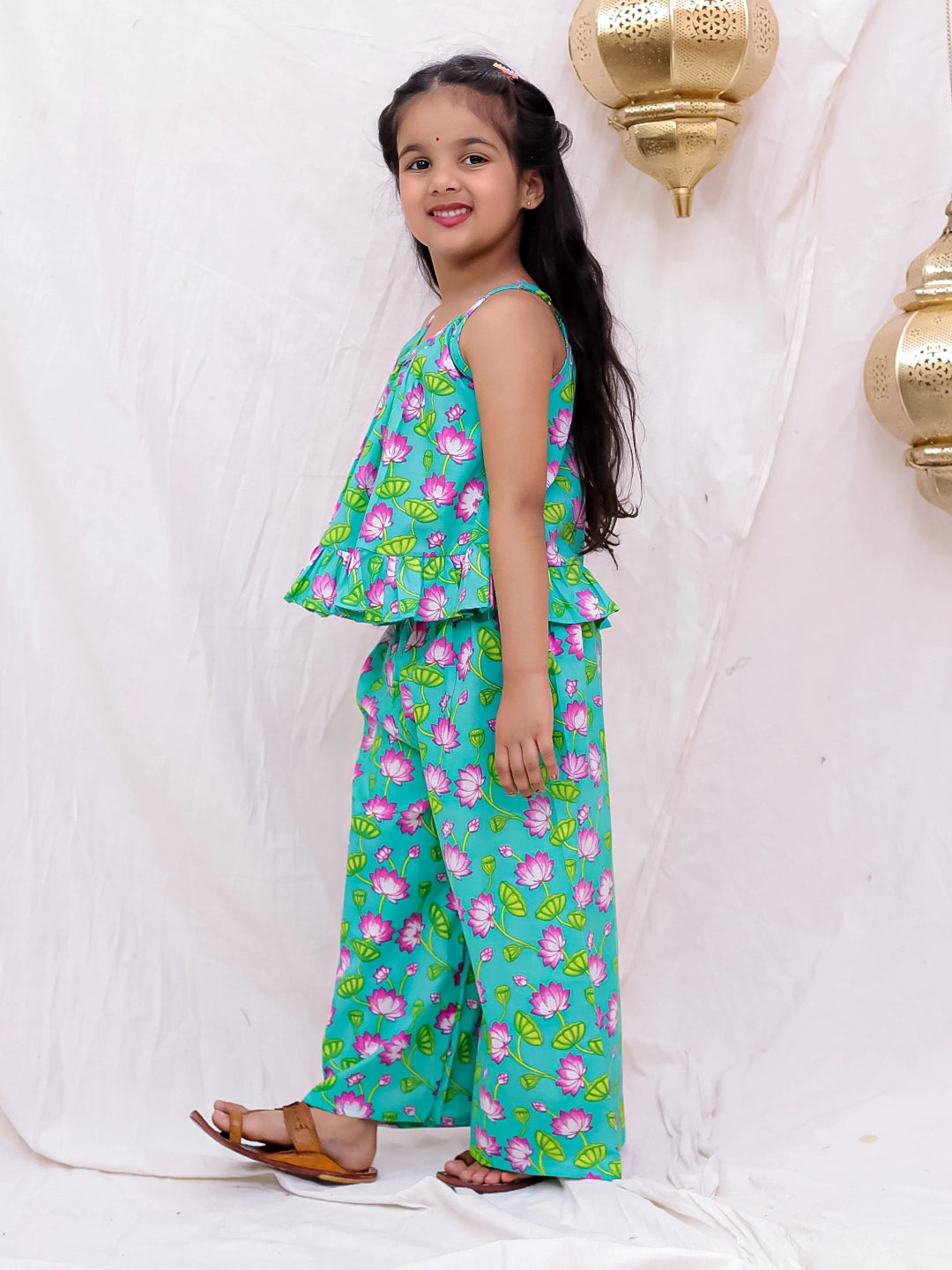 BownBee Pure Cotton Top With Palazzo Set For Girls