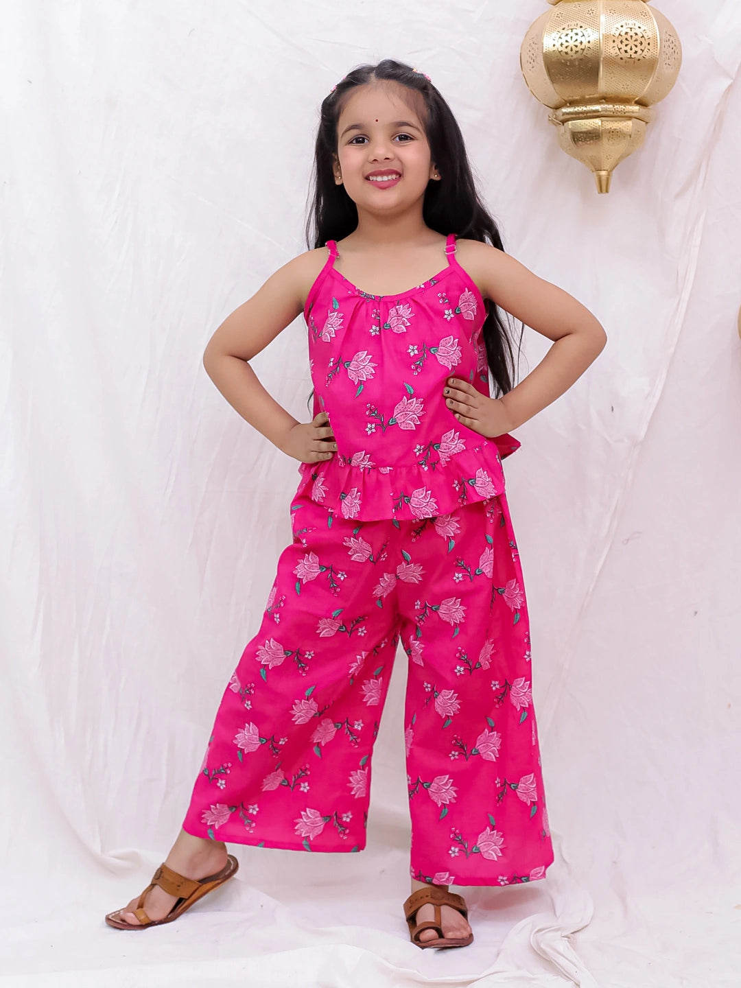 BownBee Pure Cotton Top With Palazzo Set For Girls