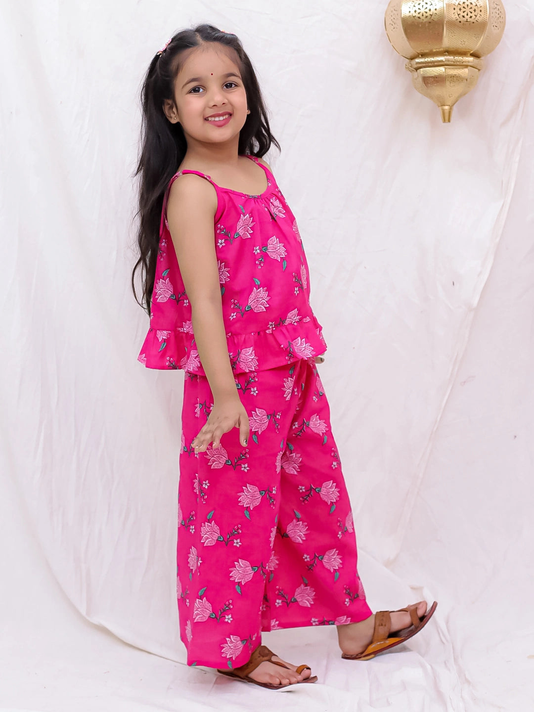 BownBee Pure Cotton Top With Palazzo Set For Girls