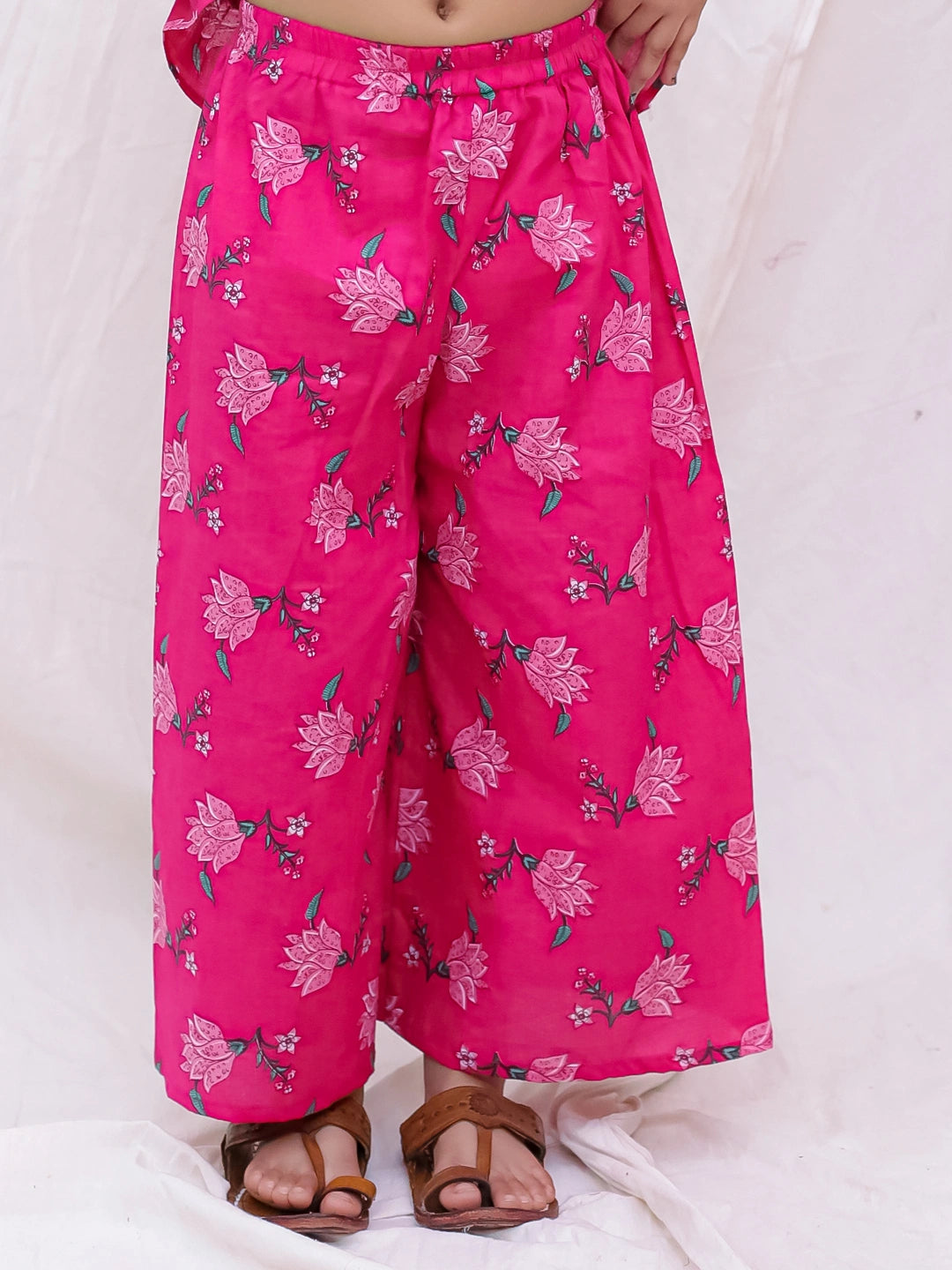 BownBee Pure Cotton Top With Palazzo Set For Girls