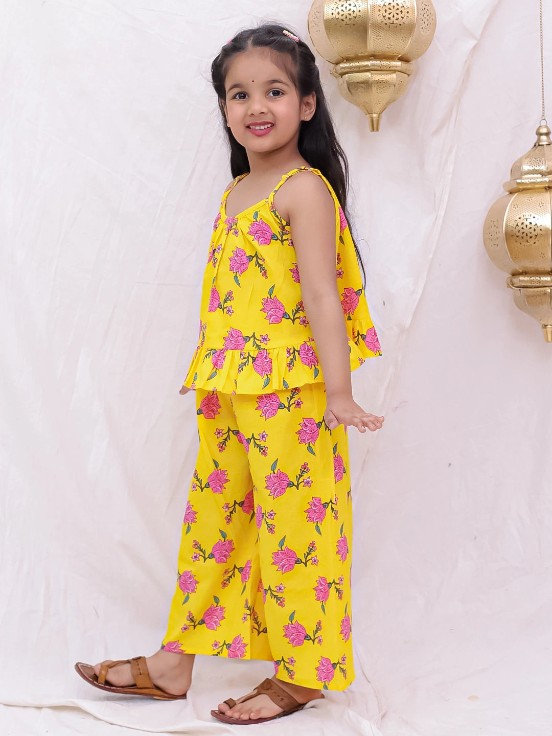 BownBee Pure Cotton Top With Palazzo Set For Girls