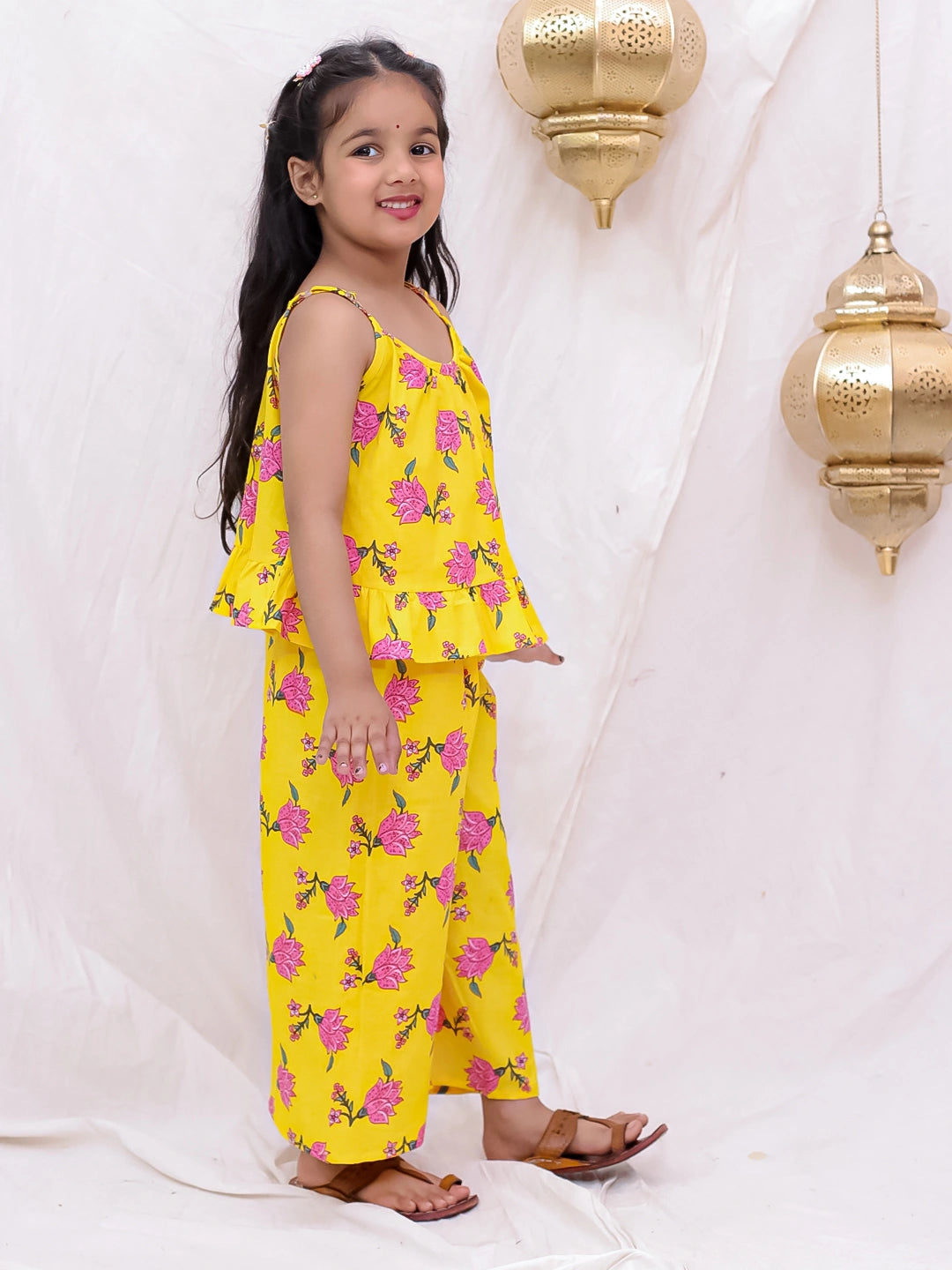 BownBee Pure Cotton Top With Palazzo Set For Girls