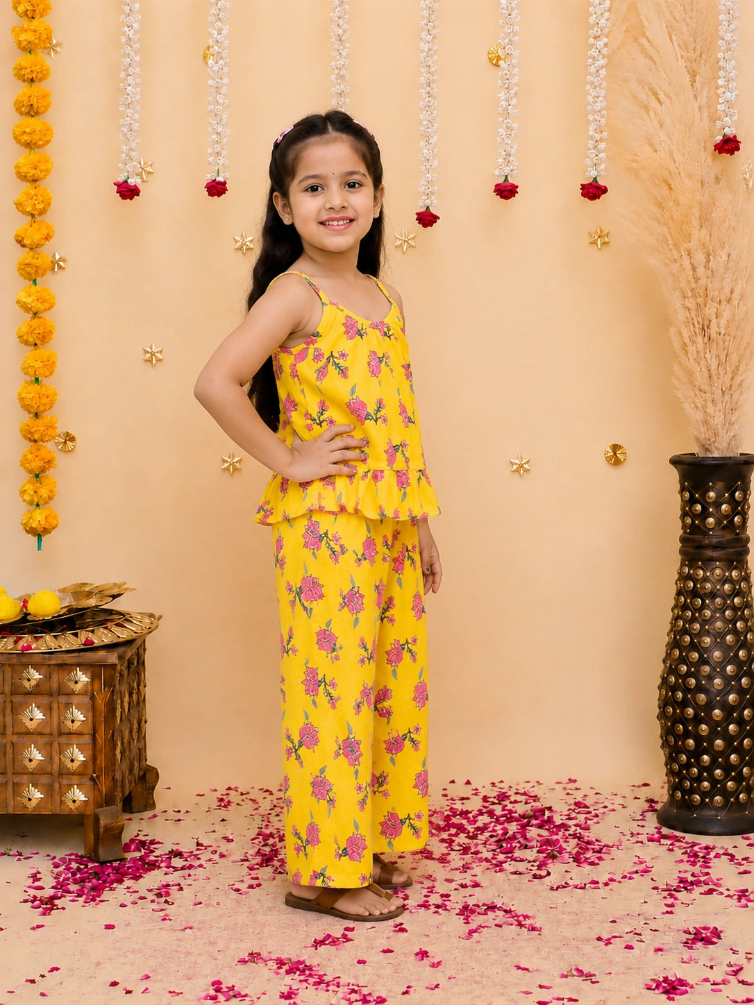 BownBee Pure Cotton Top With Palazzo Set For Girls
