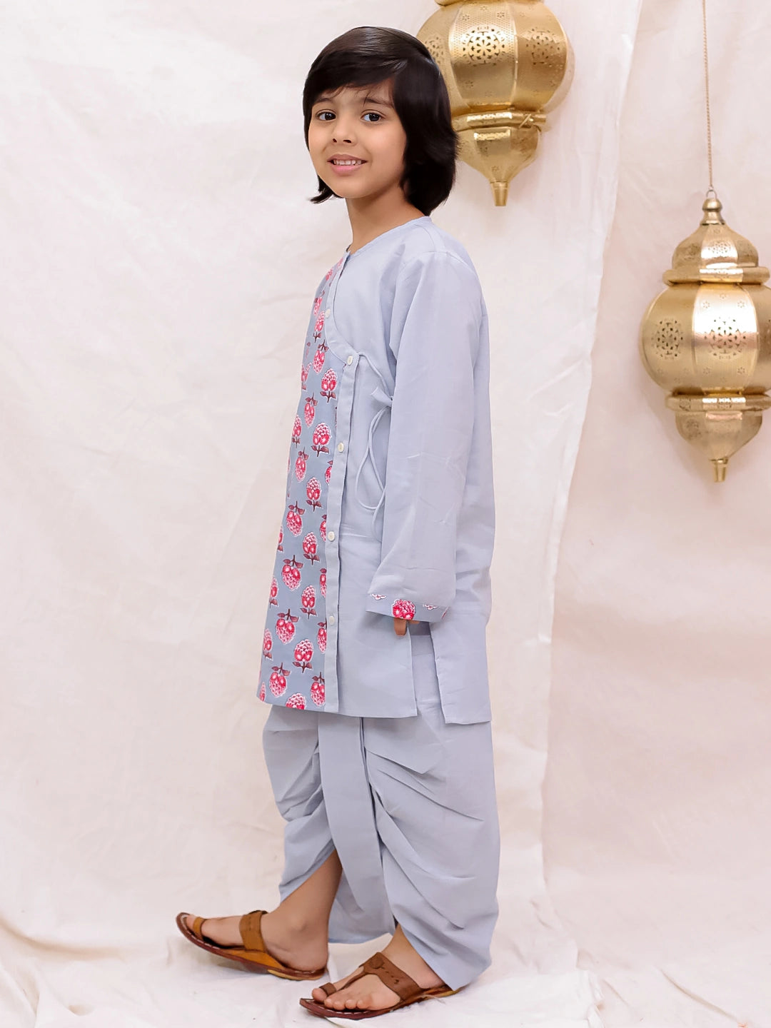 BownBee Fullsleeves Kurta Dhoti Set For Boys - Yellow