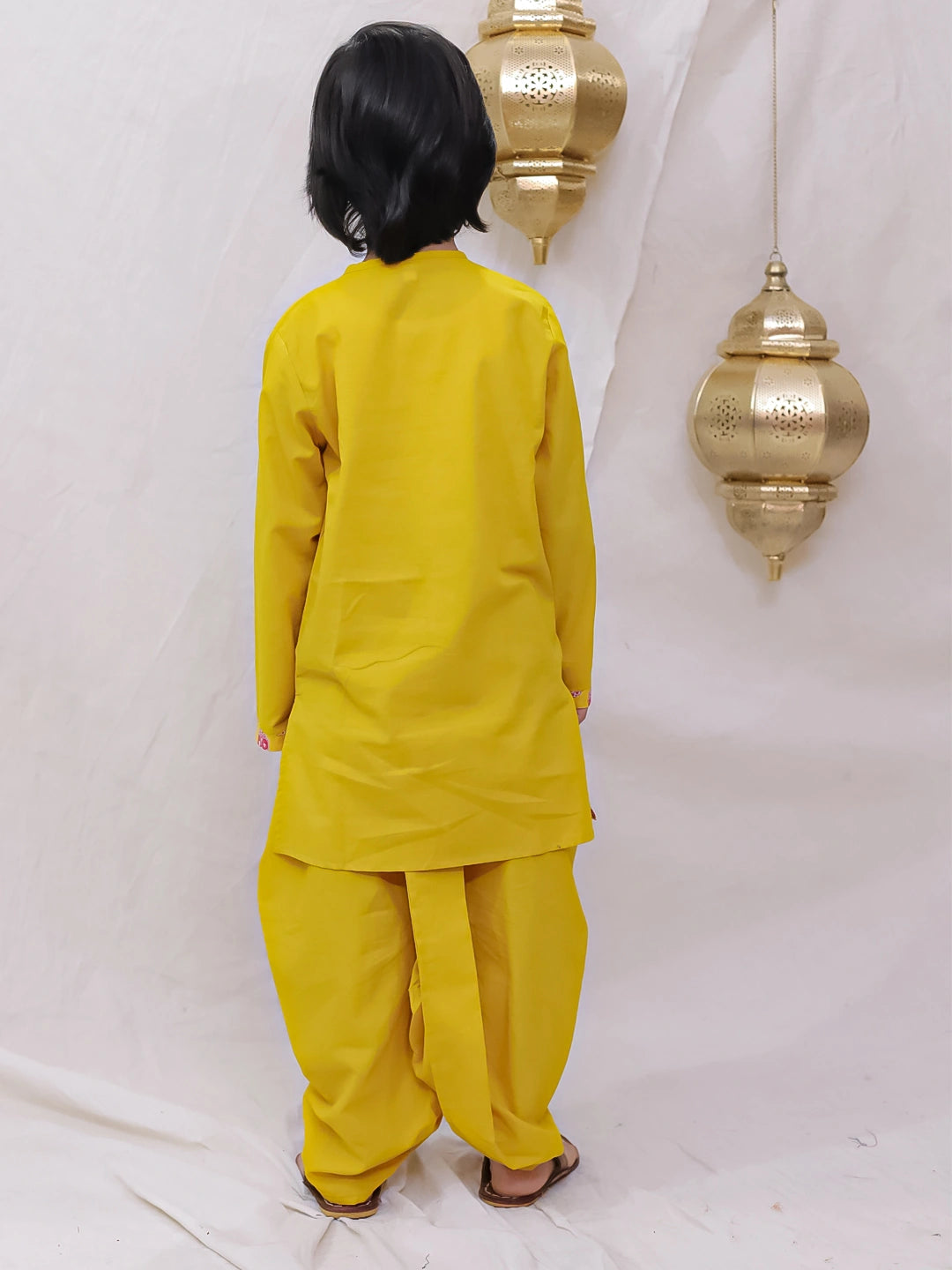 BownBee Fullsleeves Kurta Dhoti Set For Boys - Yellow