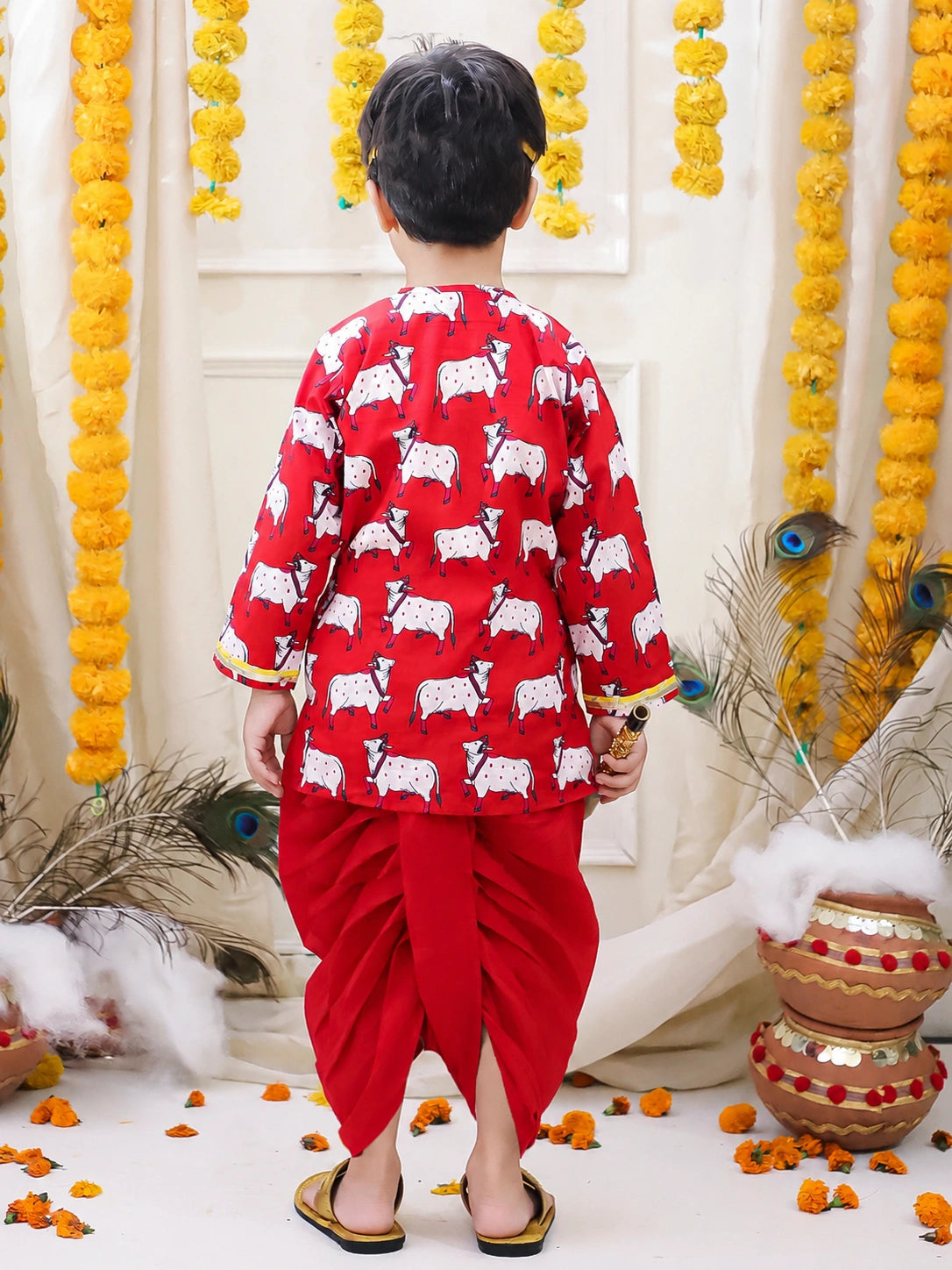 BownBee Full Sleeve Pure Cotton Kurta Dhoti for Boys