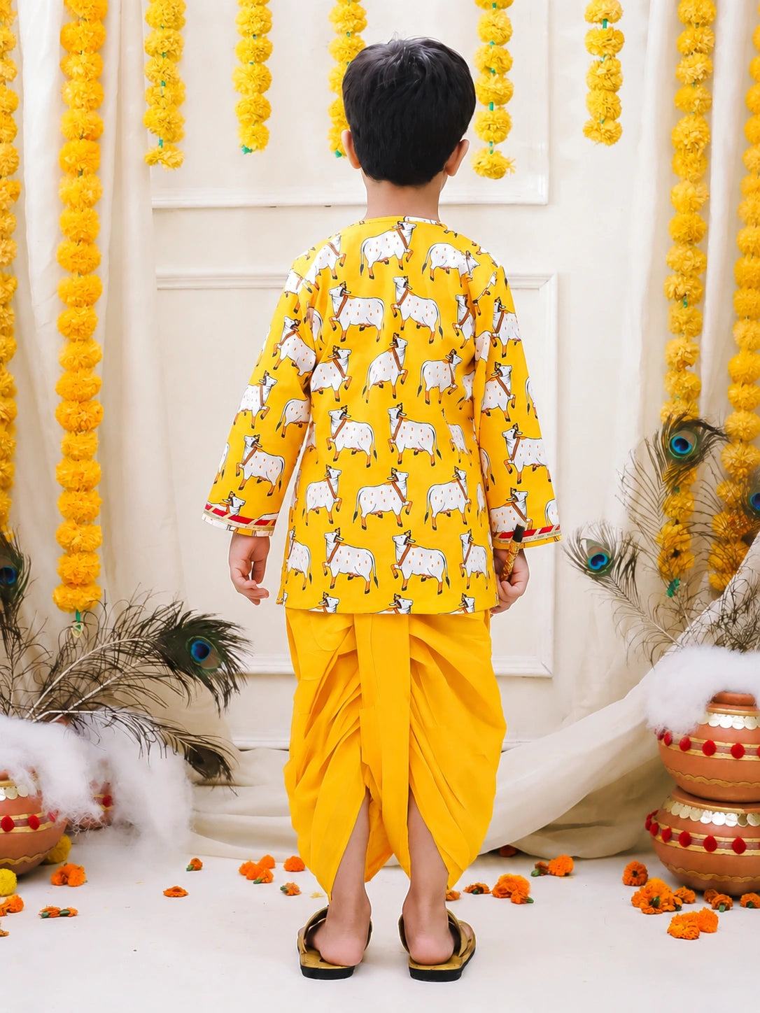 BownBee Full Sleeve Pure Cotton Kurta Dhoti for Boys