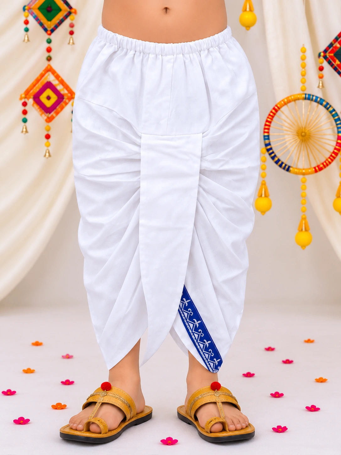 BownBee Embroidered Bengali Style Dhoti Kurta Set For Boys