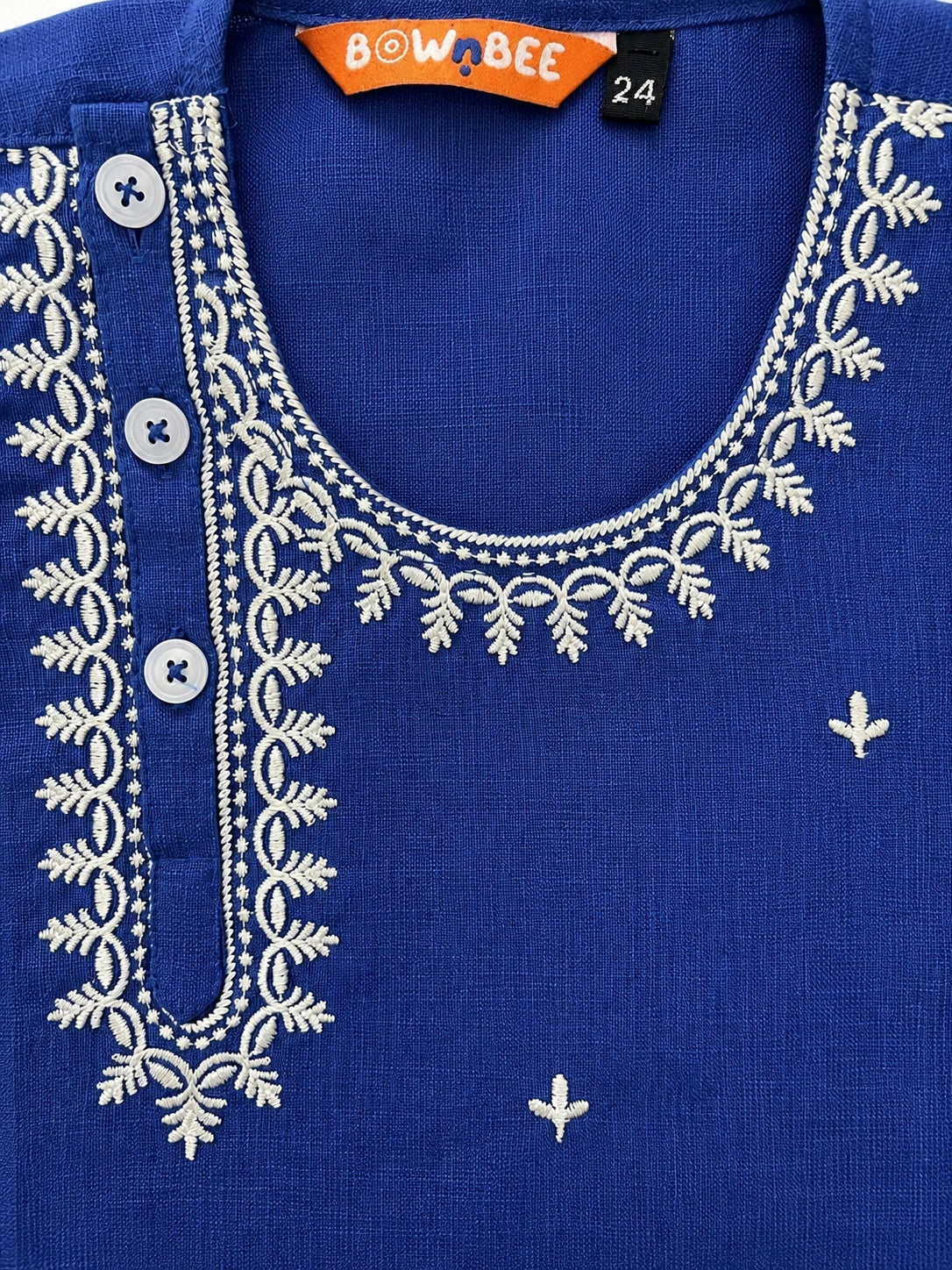 BownBee Embroidered Bengali Style Dhoti Kurta Set For Boys