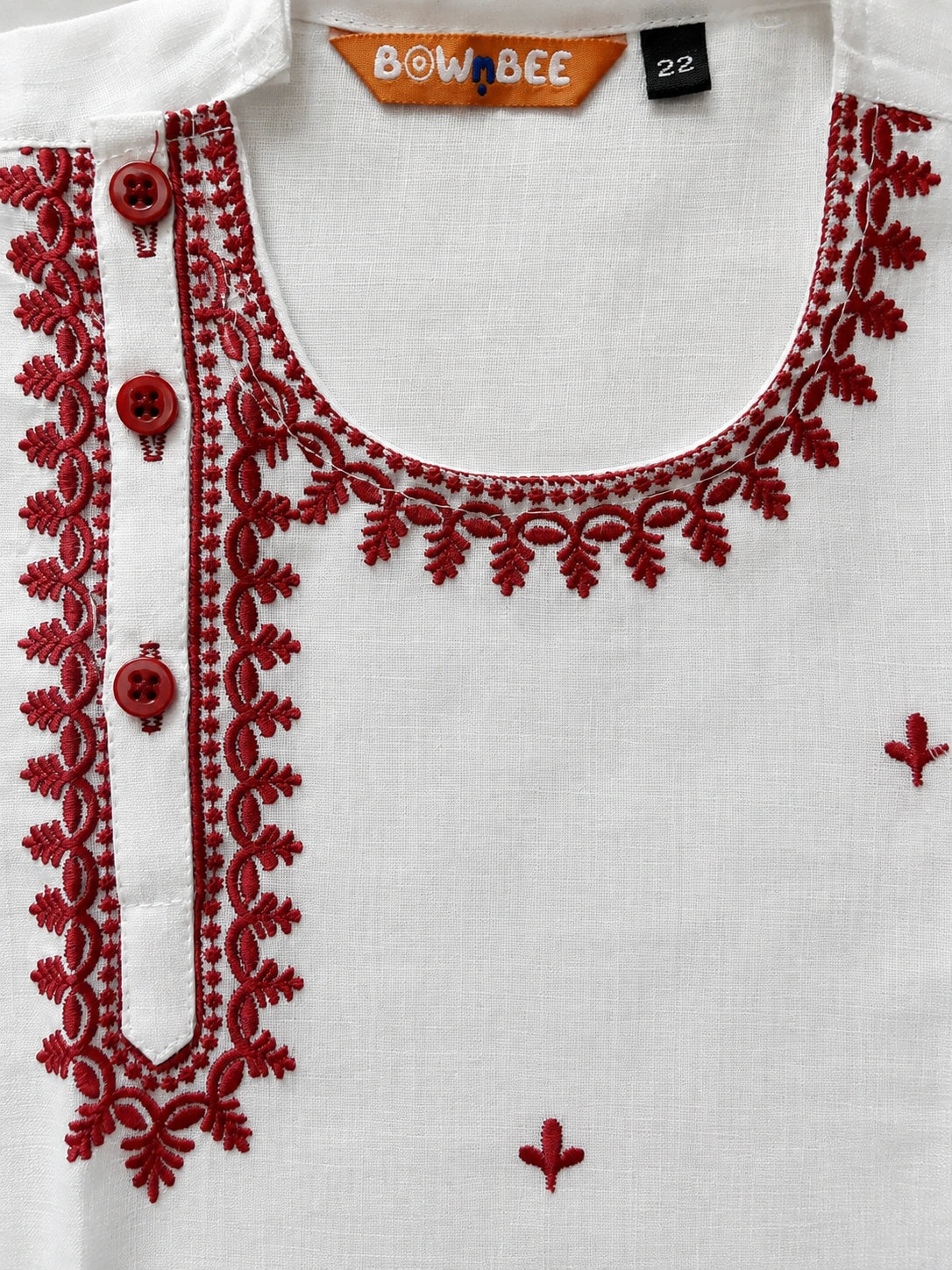 BownBee Embroidered Bengali Style Dhoti Kurta Set For Boys