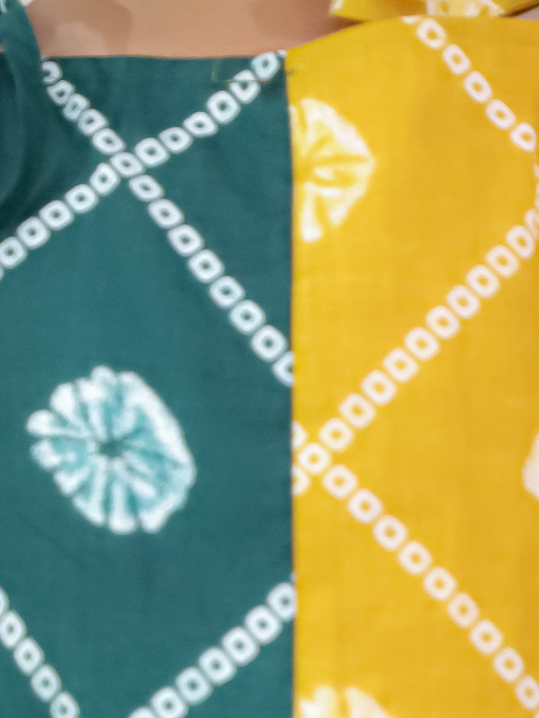 BownBee Pure Cotton Tie & Dye Sleeveless Color Block  Summer Dress For Girls - Blue