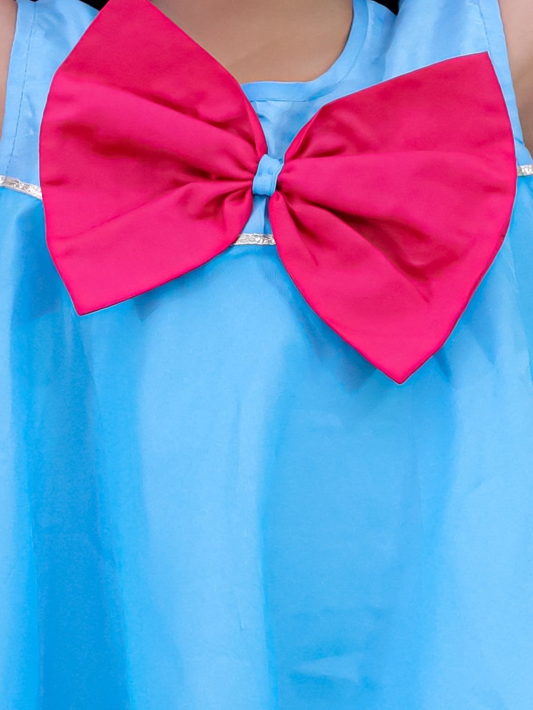 BownBee Sleeveless Taffeta Party Frock With Hairband For Girls - Red