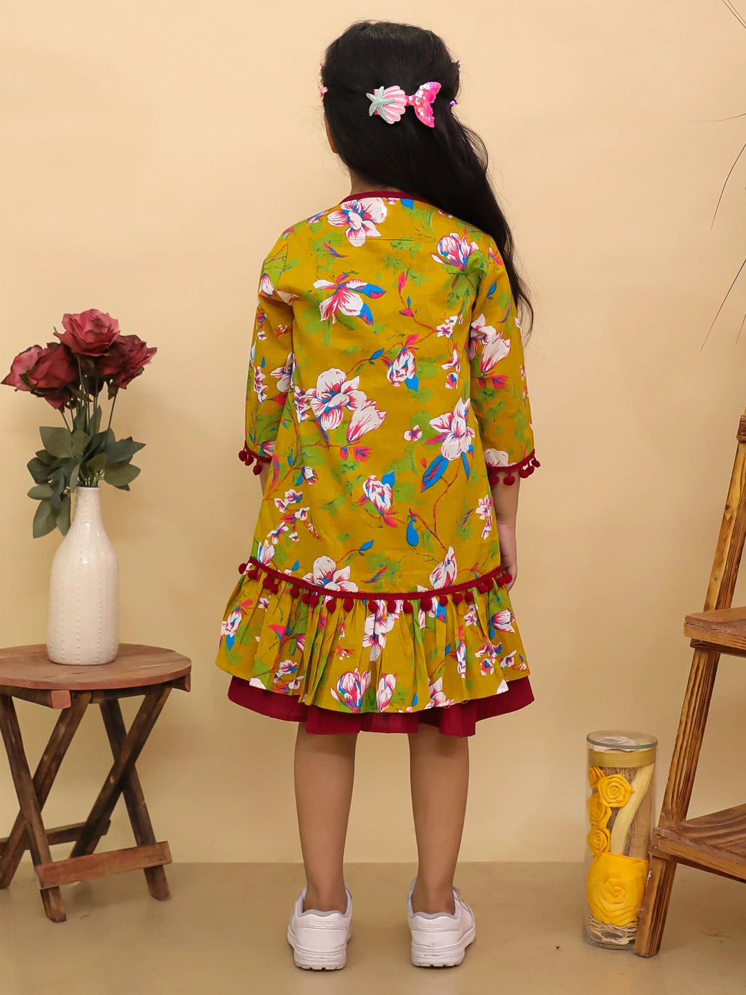 BownBee Pure Cotton Dresses With Long Shrug For Girls