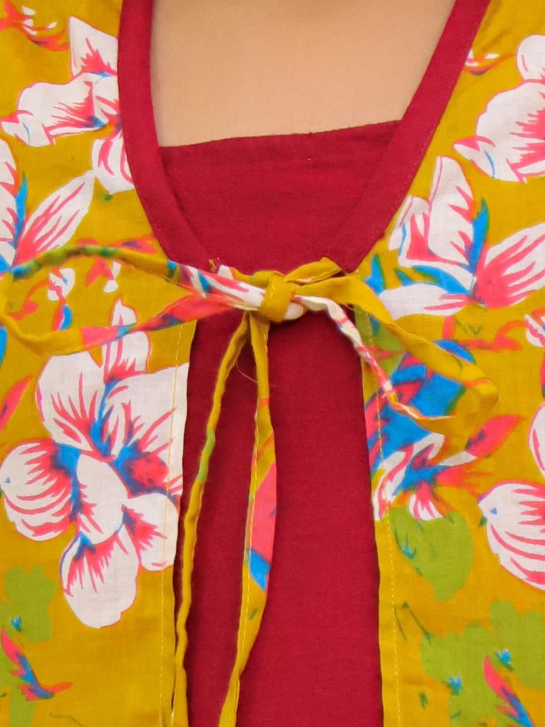 BownBee Pure Cotton Dresses With Long Shrug For Girls