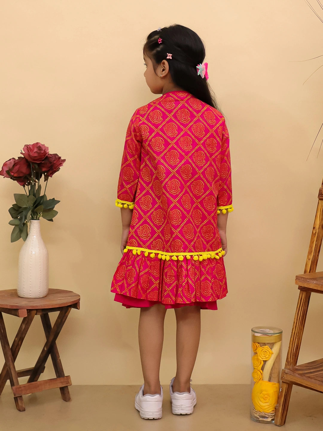 BownBee Pure Cotton Dresses With Long Shrug For Girls