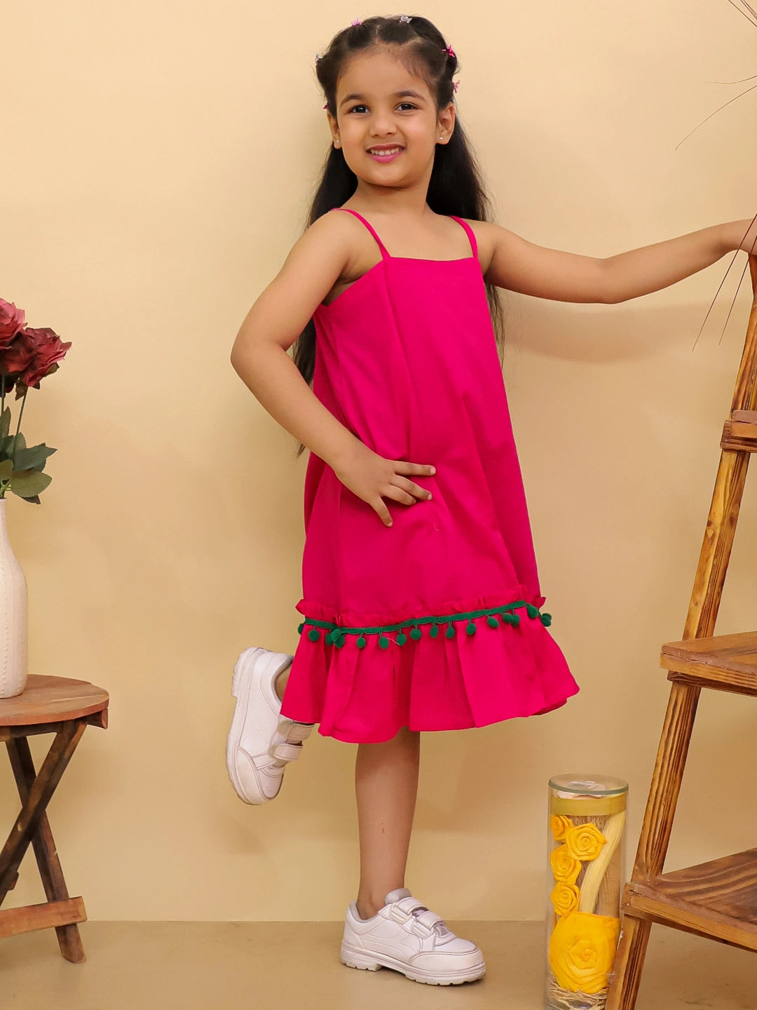 BownBee Pure Cotton Dresses With Short Shrug For Girls