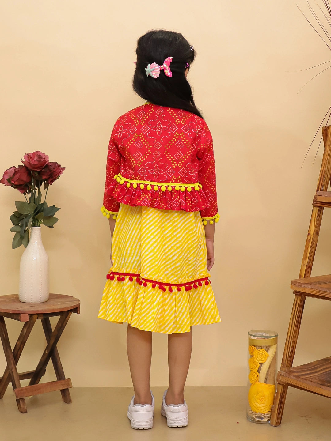 BownBee Pure Cotton Dresses With Short Shrug For Girls