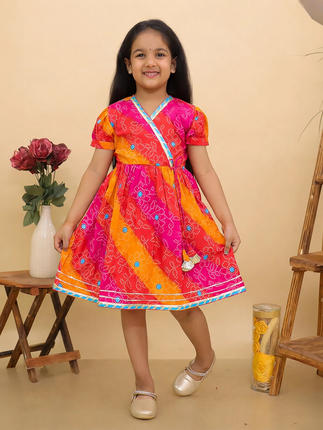 BownBee Pure Cotton Angrakha Dress For Girls