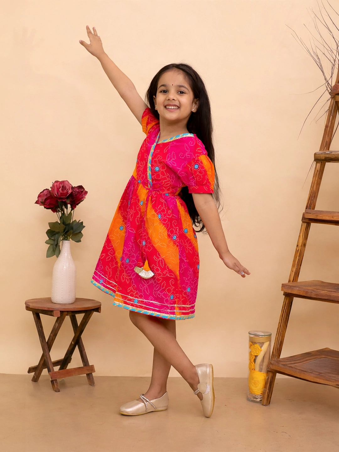 BownBee Pure Cotton Angrakha Dress For Girls