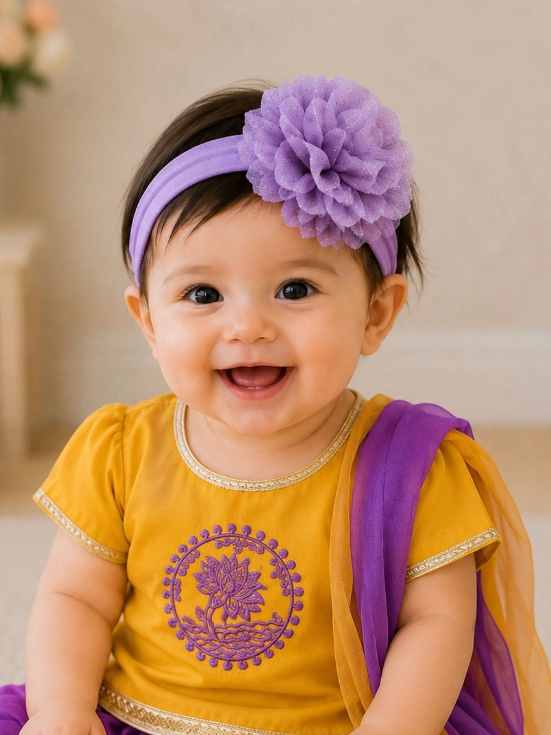 BownBee Flower Hairband For Girls