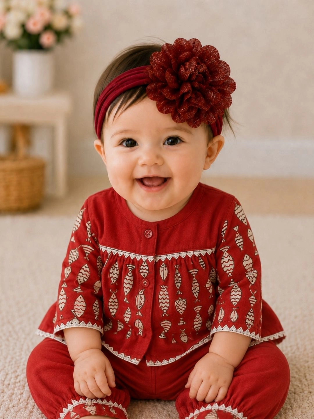 BownBee Flower Hairband For Girls