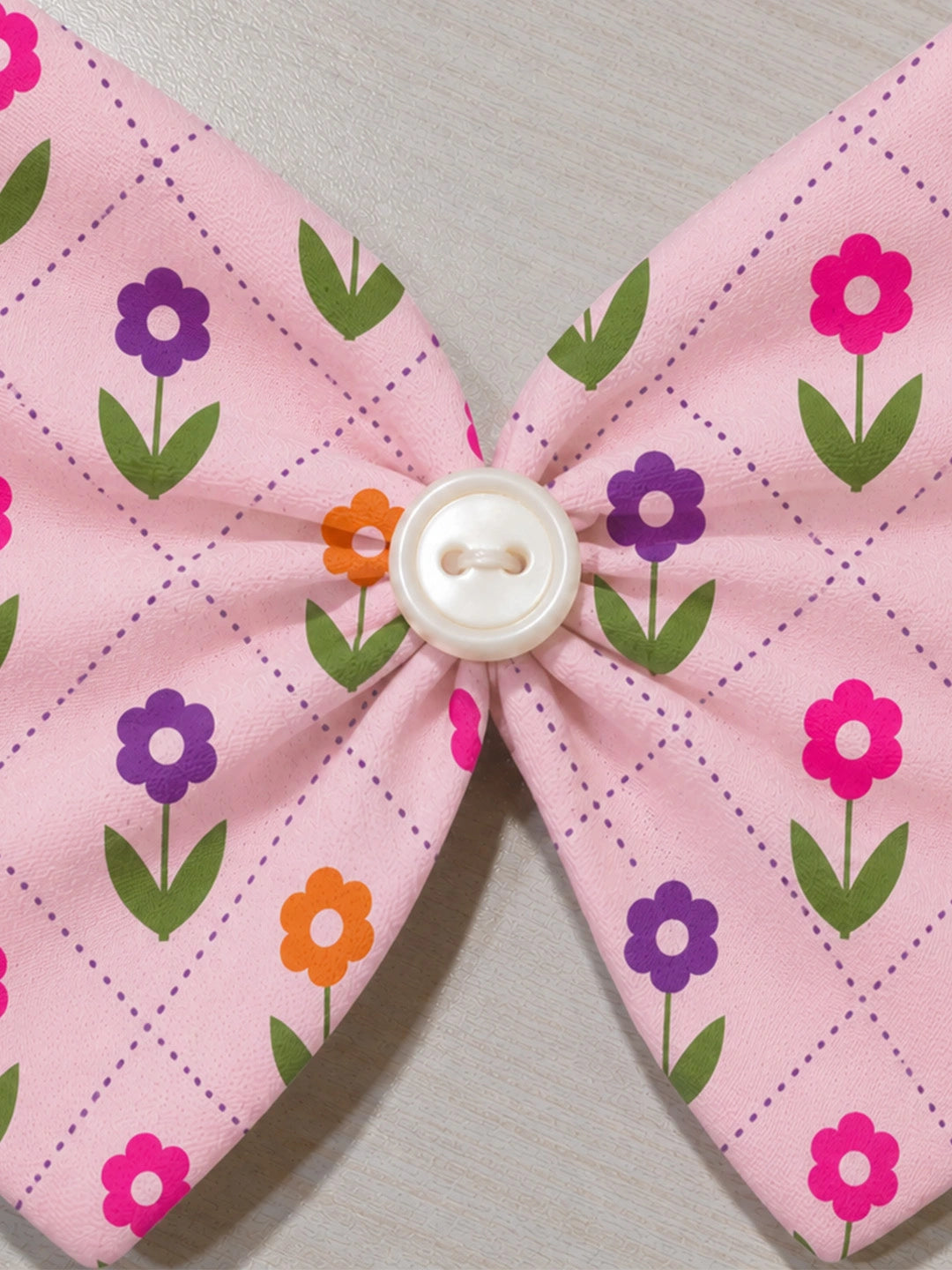 BownBee Floral Printed Bow Tic-Tac pins For Girls
