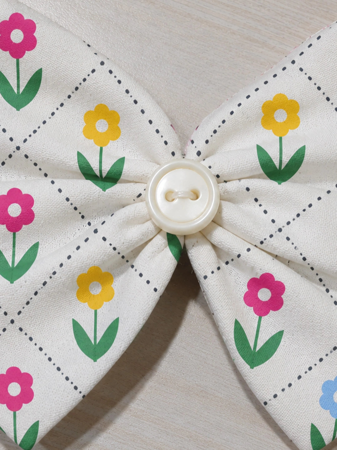 BownBee Floral Printed Bow Tic-Tac pins For Girls