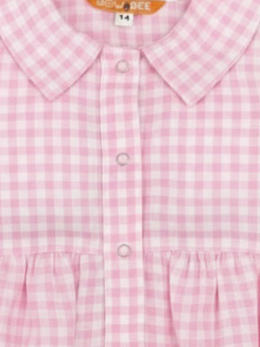 BownBee Pure Cotton Rompers With Hairband For Infants- Pink