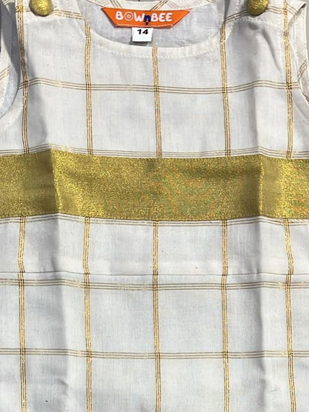 BownBee Pure Cotton Rompers For Infants- Off White