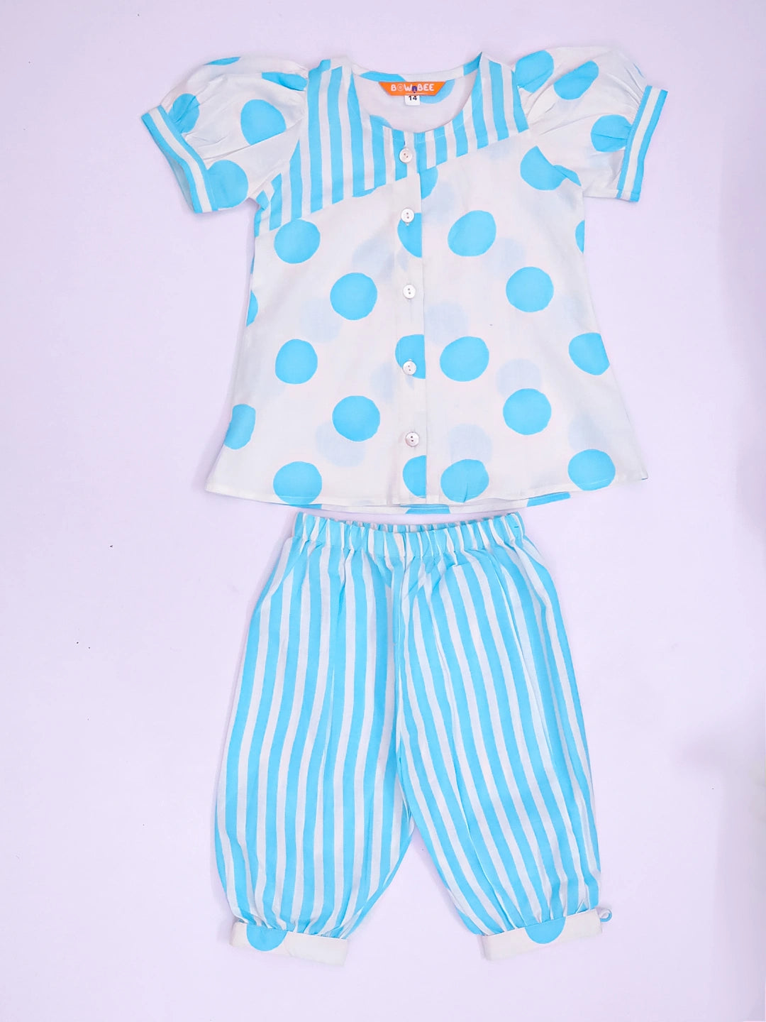 BownBee Pure Cotton Polka Dot Tunic With Harrem For Infant Girls
