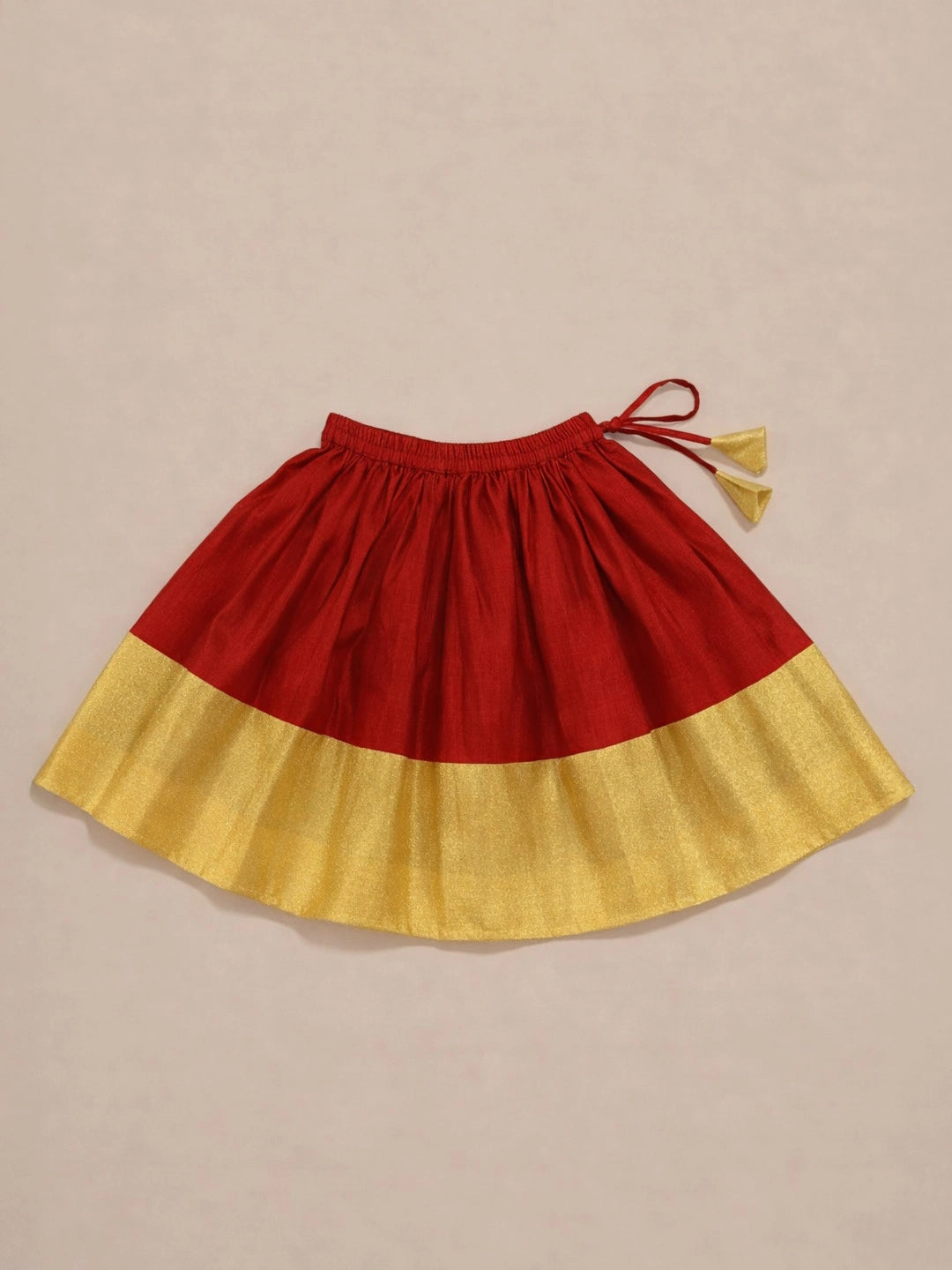 BownBee Sleeveless Chanderi Lehenga Choli With Hairband & Botties Set For Infant Girls- Green