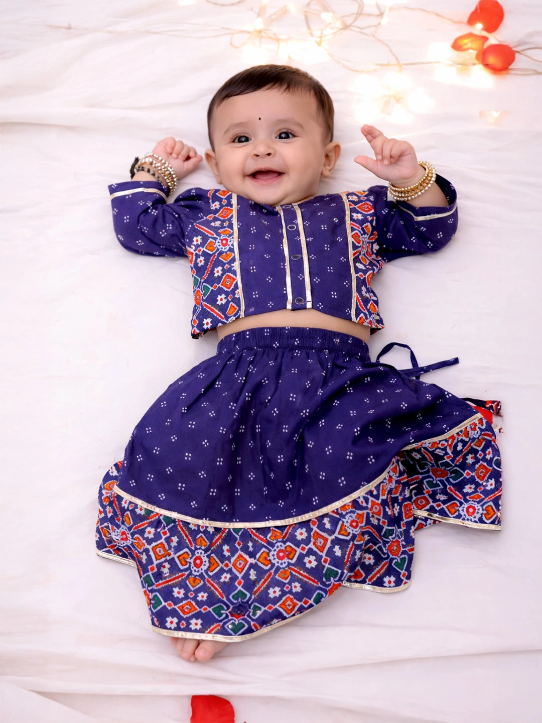BownBee Festive Lehenga Choli & Dhoti Kurta Sibling Set