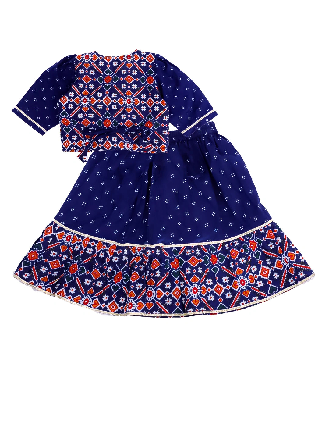 BownBee Patola Printed Lehenga Choli Set For Infant Girls