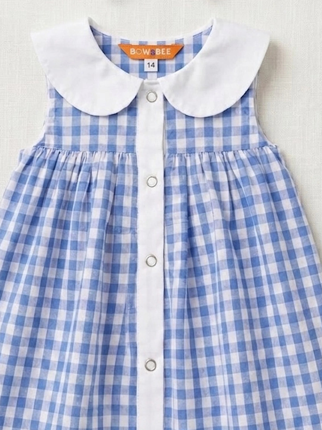 BownBee Peter Pan Collar Dress With Hairband For Infant Girls