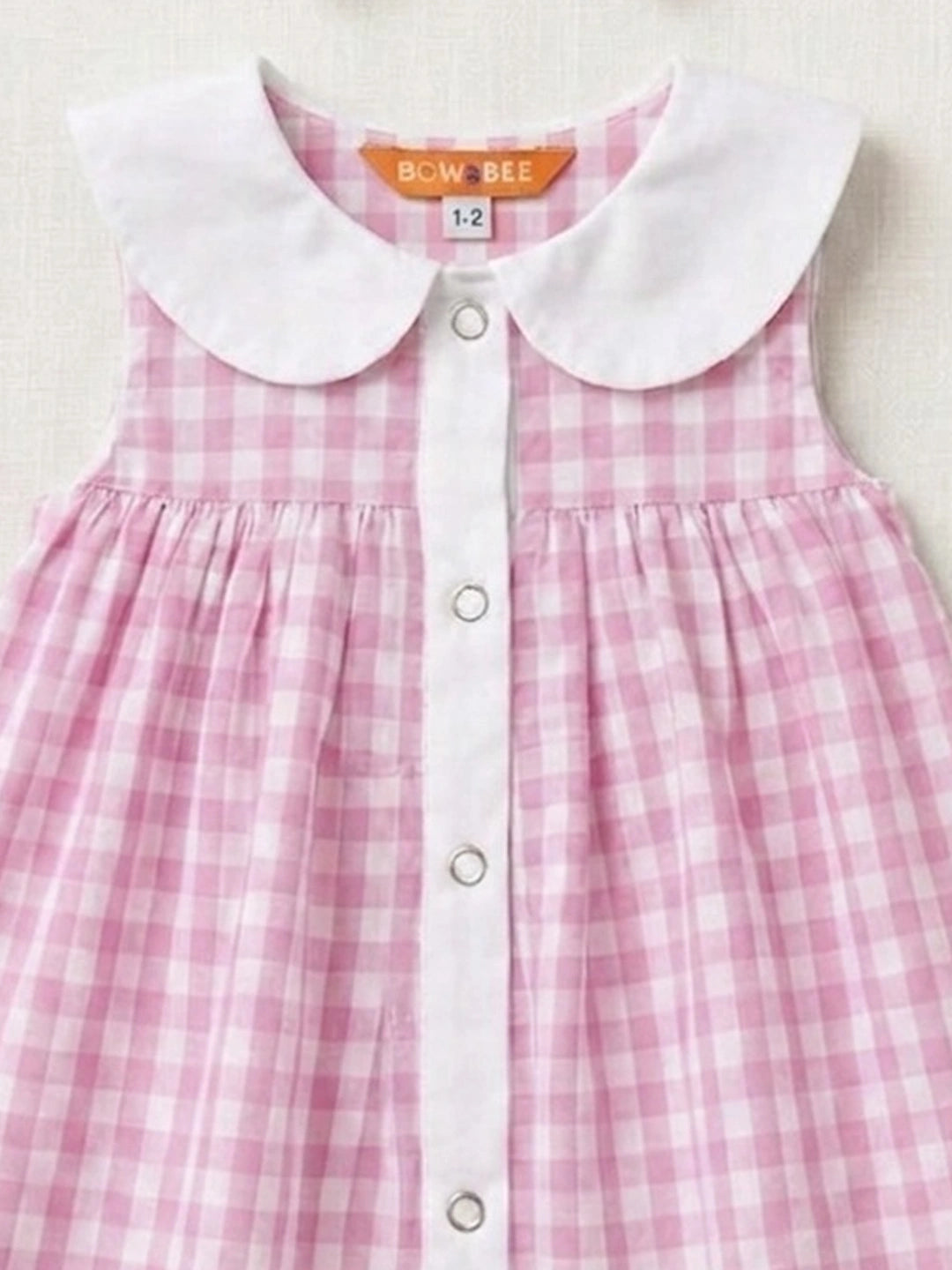 BownBee Peter Pan Collar Dress With Hairband For Infant Girls