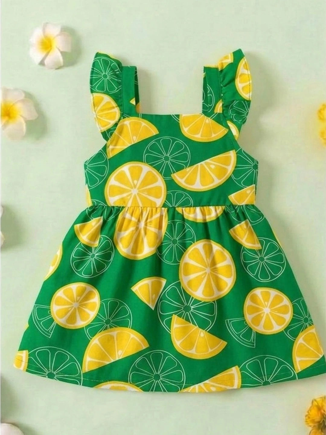 BownBee Summer Printed Dress & Shirt With Shorts Sibling Set