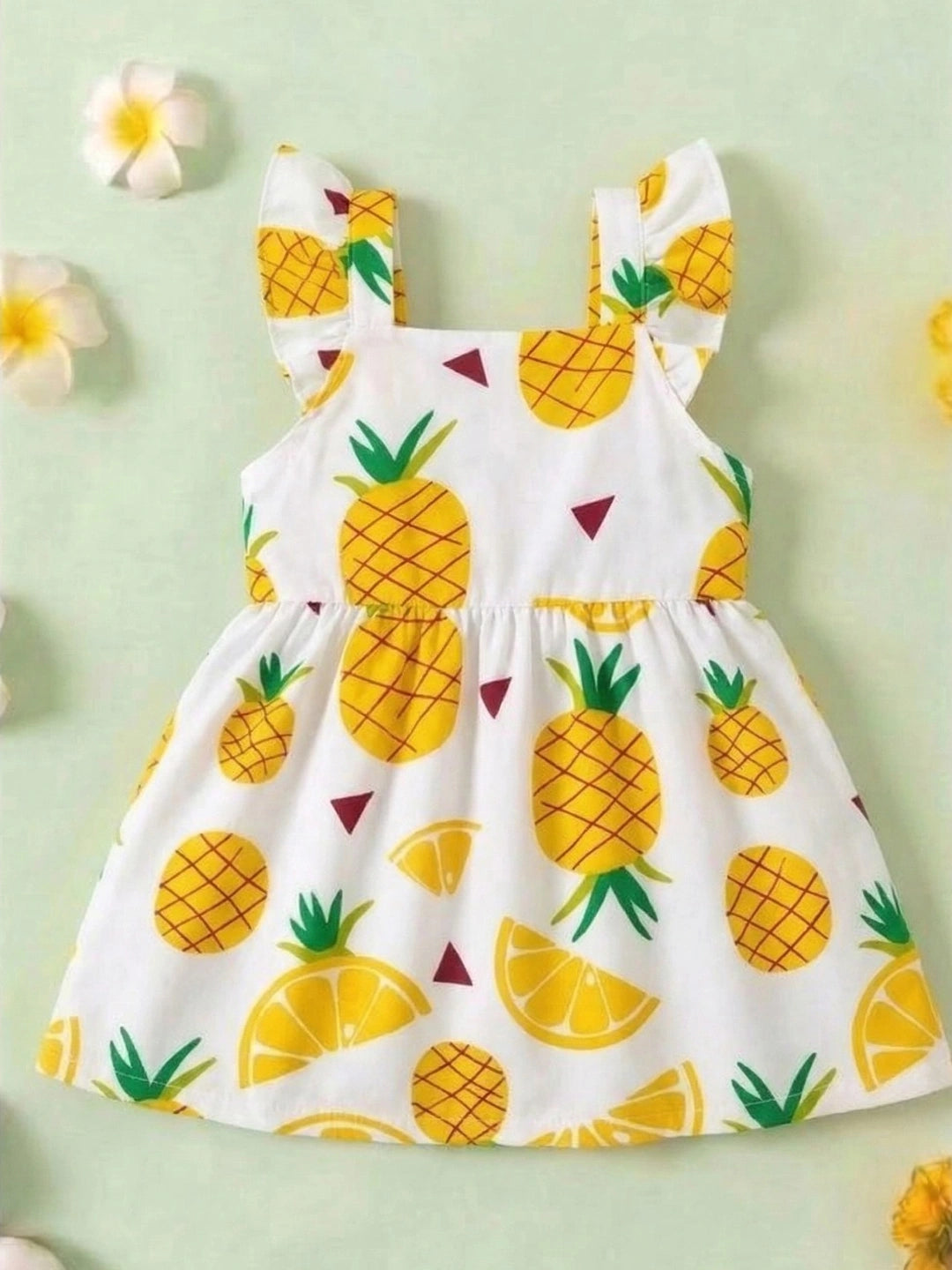 BownBee Summer Printed Dress & Shirt With Shorts Sibling Set