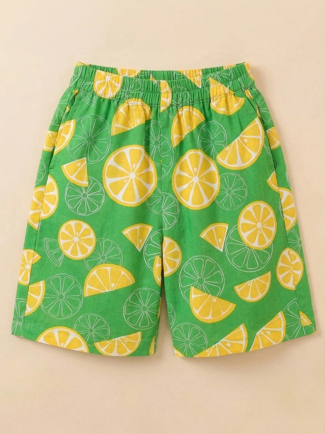 BownBee Summer Printed Dress & Shirt With Shorts Sibling Set