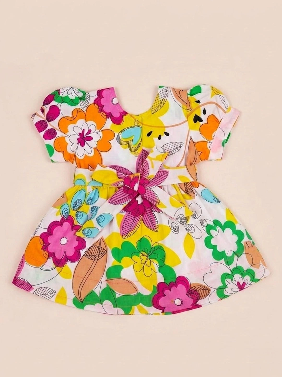 BownBee Peter Pan Collar Dress With Hairband For Infant Girls